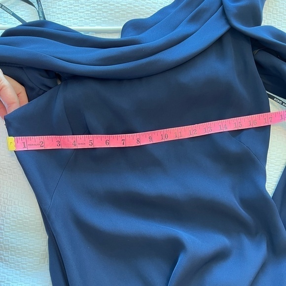 Tadashi Shoii Taffeta Bow One Shoulder Crepe Gown NWT - Picture 14 of 16